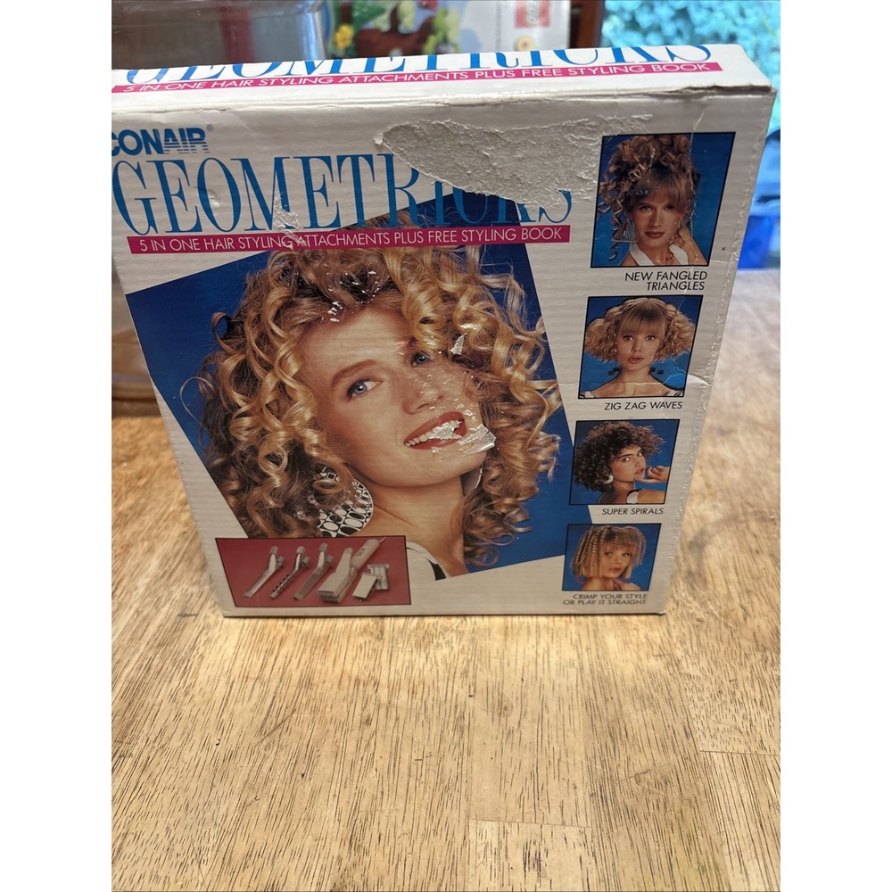 Conair Geometrics 5 in 1 Hair Styling System Vintage 1989 Crimper Waver C8600N